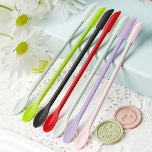 Double-Headed Seal Wax stamp Scraper Cleaning Silicone Spoon Tool Multifunctional Dip Spoon