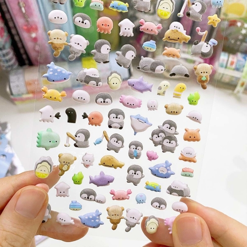 Custom Colorful puffy sticker for paper craft such as cloud and cartoon