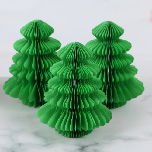 3D ornament Christmas tree paper honeycomb Christmas party decoration honeycomb ball paper crafts Christmas honeycomb ball