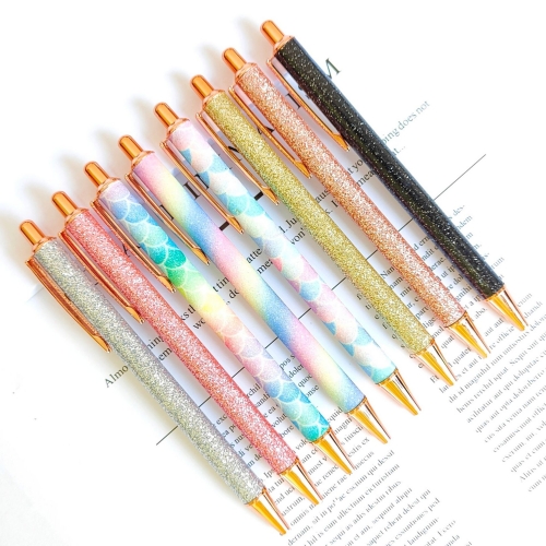 Shiny Glitter Surface Metal Pen Writing for Gift Body Pens