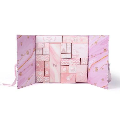 Pink Christmas cardboard packaging Christmas advent calendar box