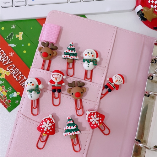 Christmas Stationery Gift Cute Paper Clip Custom PVC Types Paper Clip