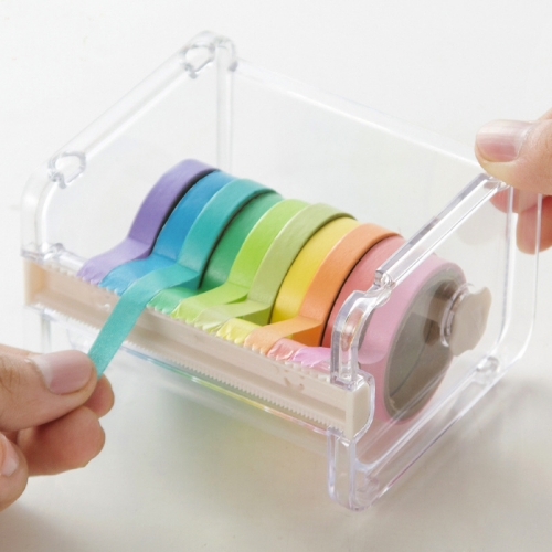 Stationery Office Mini Transparent Tape Dispenser Stand Promotional Gift Desktop Adhesive Tape Holder